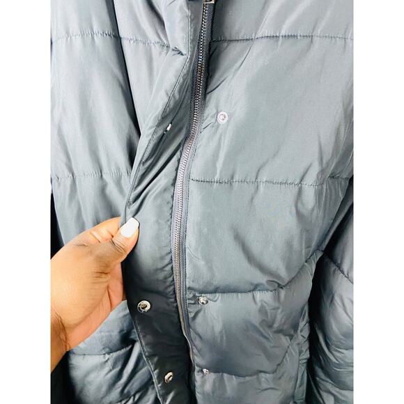 Ellos Womens Black Puffer Hooded Zip Up Long Jacket Quilted Plus Size 32 - Picture 3 of 10